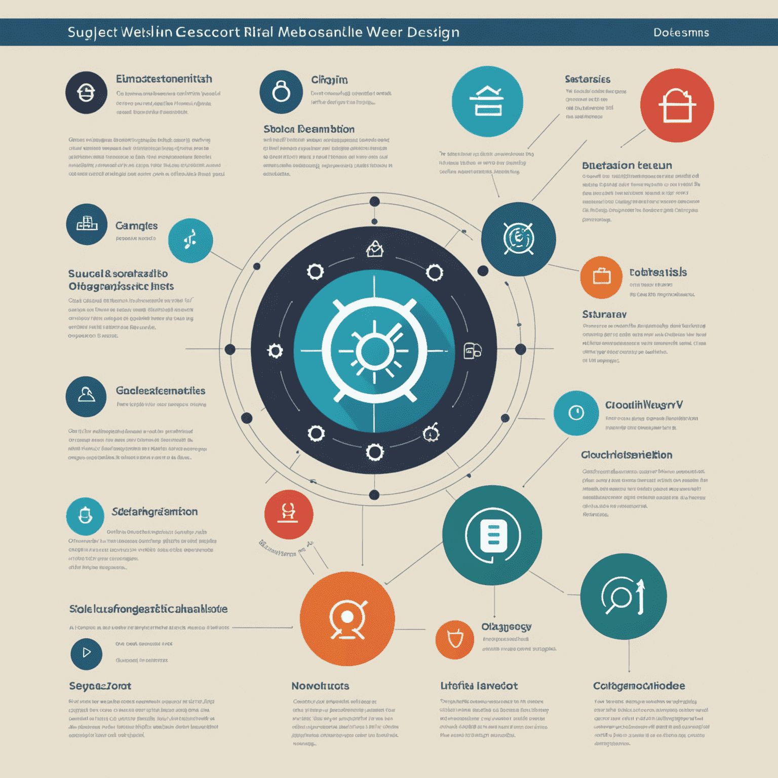 Infografía que muestra diferentes aspectos del diseño web ético y accesible, incluyendo iconos de contraste de color, navegación por teclado y alternativas de texto para imágenes