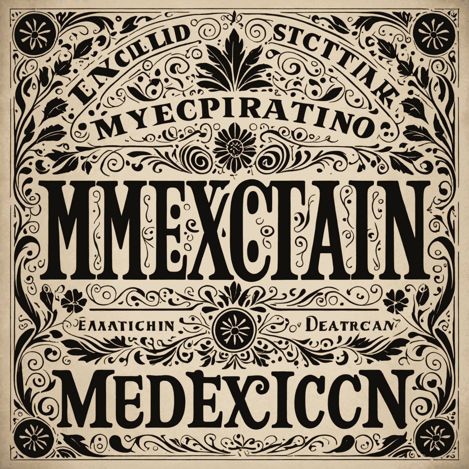 Muestra de tipografías personalizadas inspiradas en el lettering mexicano. Se ven ejemplos de fuentes decorativas con influencias de rótulos tradicionales y caligrafía moderna mexicana aplicadas a títulos de sitios web.